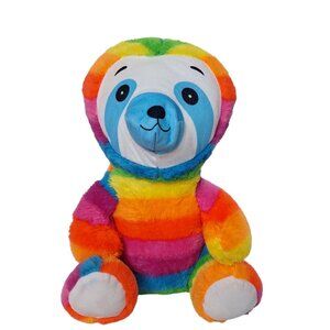 A&A Global Sloth Plush Rainbow Striped Stuffed Animal 12 Inch